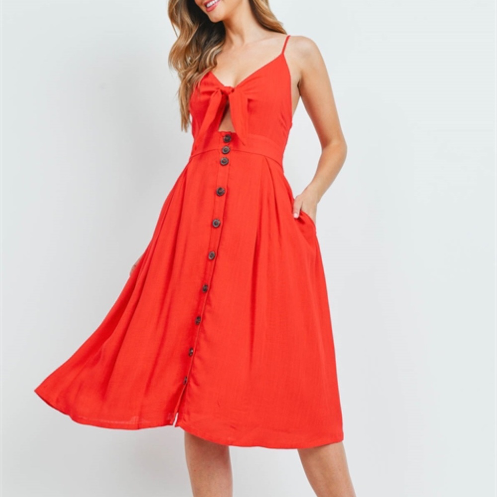 #34 Girly & Flirty Little Red Dress - Picture 3 of 14